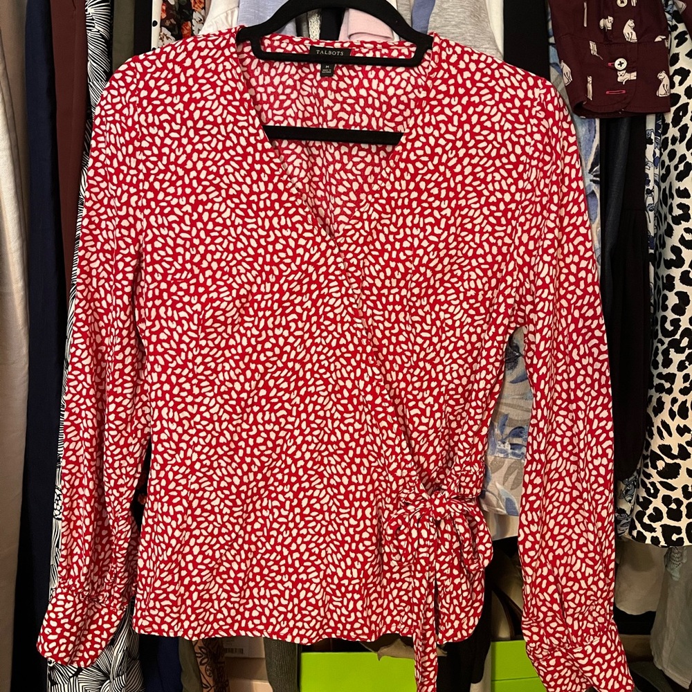 Nwot Talbots *Wrap* Top With Button Closer - image 1